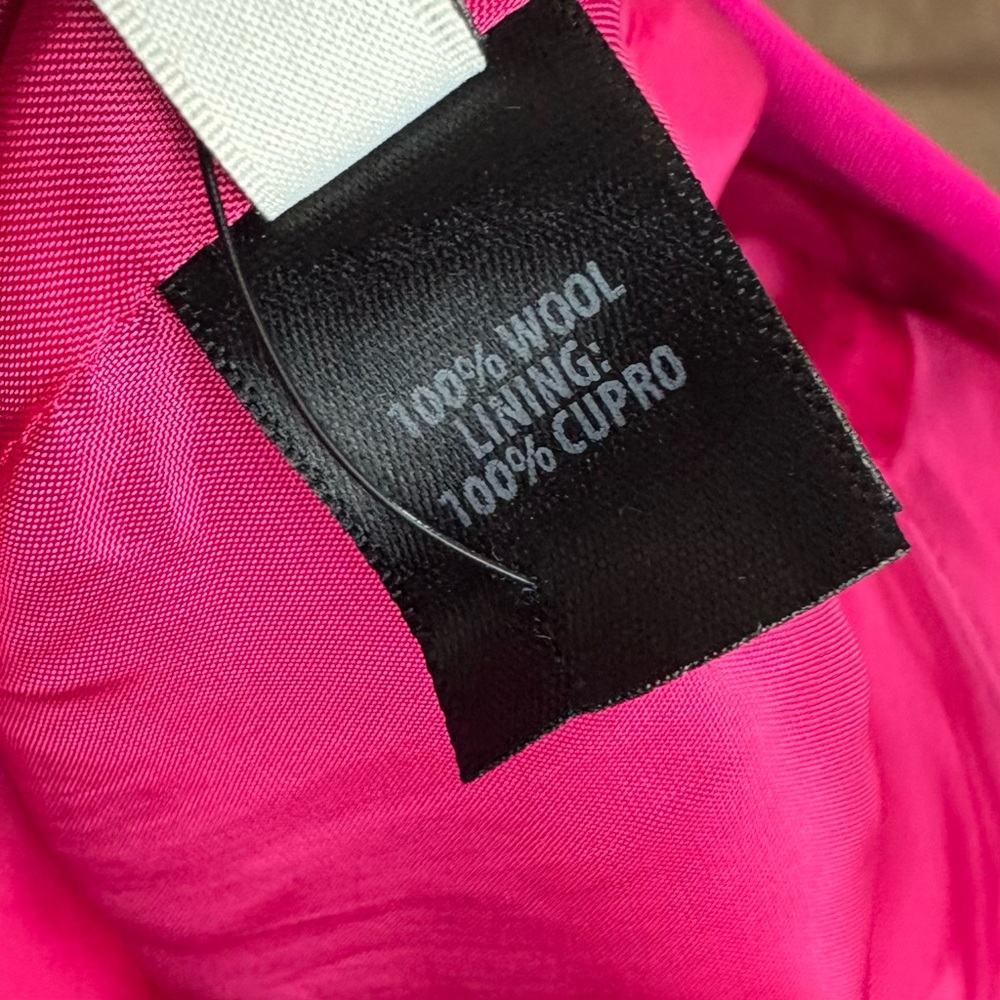 NEW St. John Fuchsia Wool Tailored Open Blazer - Picture 14 of 15